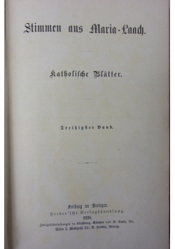 Stimmen aus Maria- Laach, 1886r.