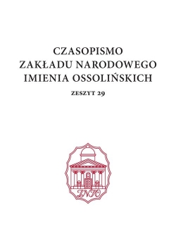 Czasopismo Zakładu Narodowego im. Ossolińskich, zeszyt 29