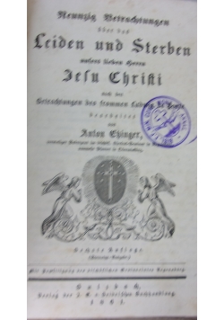 Leiden und Sterben unfers lieben Srrn Jesu Christi, 1861 r.