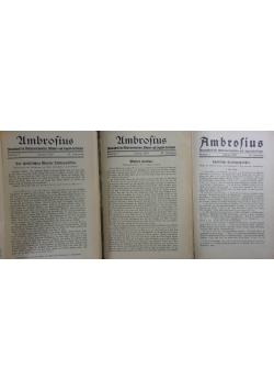 Umberosius/Inhaltsgabe/Amberosius, zestaw 3 książek, 1930 r.