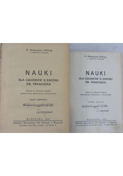 Nauki dla członków III zakonu  Św. Franciszka, 2 książki, ok.1930r
