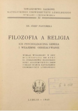 Filozofia a religia, 1949 r.