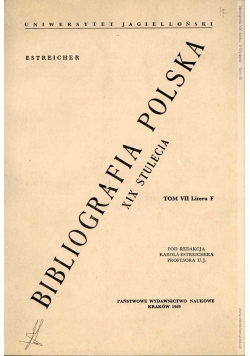 Bibliografia Polska XIX stulecia, tom VII