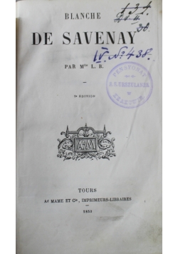 Blanche De Savenay 1853 r.