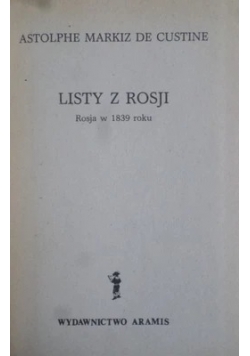 Listy z Rosji. Rosja w 1839 roku