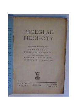 Przegląd Piechoty - Miesięcznik zeszyt 3 1948 r.