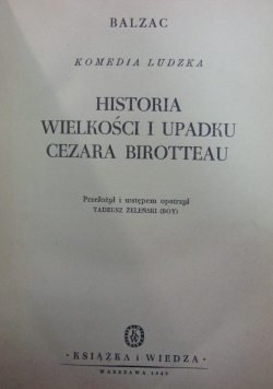 Historia wielkości i upadku Cezara Birotteau, 1949 r.