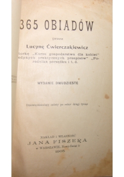 365 obiadów, 1905r.