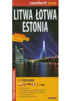 Comfort!map Litwa Łotwa Estonia 1:700 000 mapa