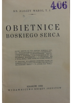 Obietnice Boskiego Serca 1933 r