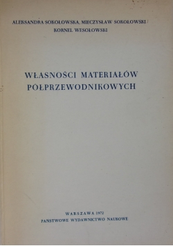 Własności materiałów półprzewodnikowych