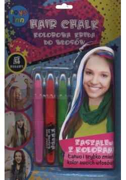 Kreda do włosów kolory standardowe 4 sztuki