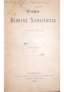 Krzyżacy tom XLIX, 1903 r.