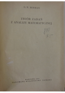 Zbiór zadań z analizy matematycznej i geometrii analitycznej,1955 r.
