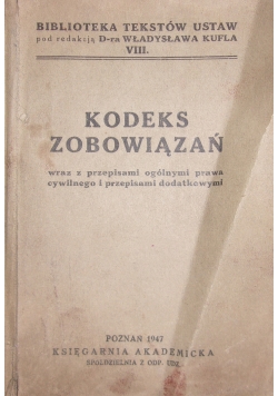 Kodeks Zobowiazań , 1947 r.