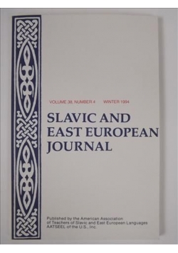 Slavic and East European Journal, Vol. 38, nr 4 (1994)