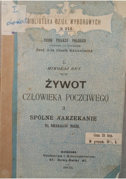 Żywot człowieka poczciwego, 1903 r.