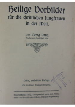 Heilige Dorbilder fur die Christlichen Jungfrauen in der Welt, 1912r.