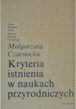 Kryteria istnienia w naukach przyrodniczych