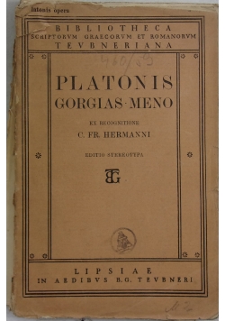Platonis Gorgias Meno, 1914 r.