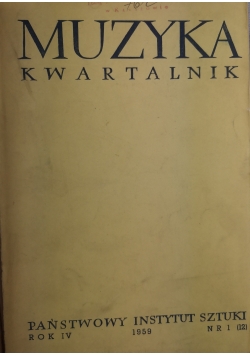 Muzyka kwartalnik nr od I do IV