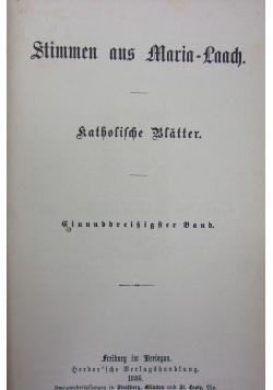 Stimmen aus Marian- Laach, 1886r.