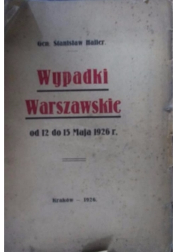 Wypadki warszawskie, 1926r.