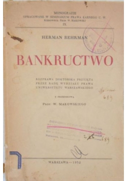 Bankructwo , 1932 r.