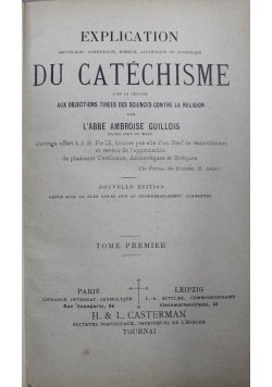Explication du Catechisme tome Premier ok 1870 r.