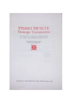 Pismo Święte Nowego Testamentu