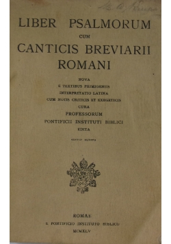 Liber Psalmorum cum Cantics Breviarii Romani, 1945 r.