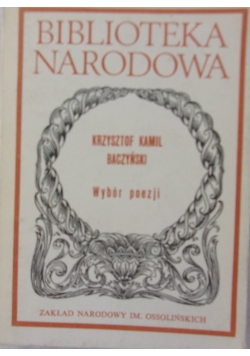 Biblioteka Narodowa -wybór poezji