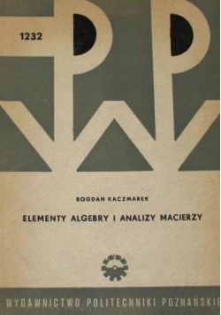 Elementy algebry i analizy Macierzy