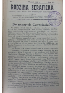 Rodzina Seraficka. Miesięcznik religijno - społeczny ilustrowany. 1928 r.
