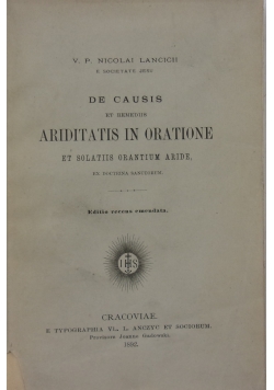 De Causis et Remediis Ariditatis in Oratione, 1892 r.