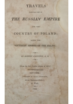 Travels the Russian empire, 1816r.