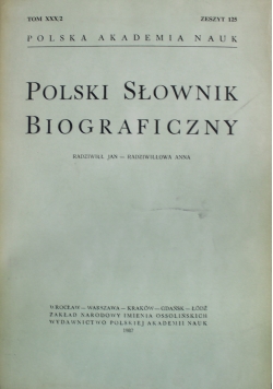 Polski Słownik Biograficzny zeszyt 125