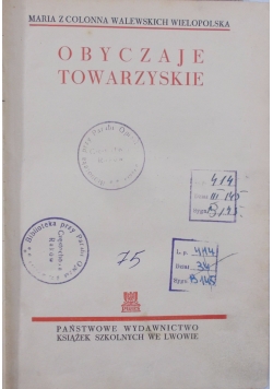 Obyczaje Towarzyskie, 1938 r.