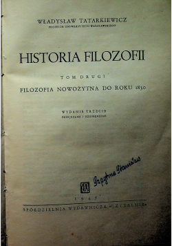 Historia filozofii tom drugi 1947 r.
