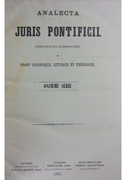Analecta Julris  Pontificii,1872r.