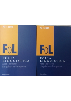 Folia Linguistica, zestaw 2 książek