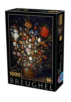 Puzzle 1000 Brueghel, Kwiaty w drewnianym naczyniu