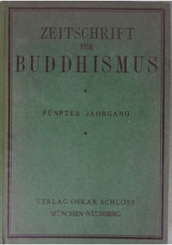 Zeitschrift fur Buddhismus, 1924 r.