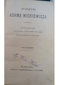 Poezye Adama Mickiewicza Tom I 1914 r