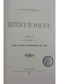 Jezuici w Polsce, tom III, 1902 r.