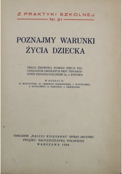 Poznajmy Warunki  Życia Dziecka 1934 r.