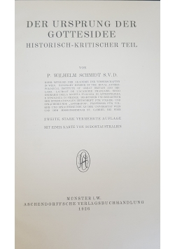 Der Ursprung der Gottesidee, 1926r.