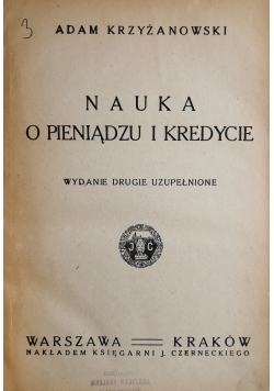 Nauka o pieniądzu i kredycie, 1922 r.
