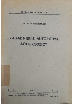 Zagadnienie autorstwa "Bogurodzicy", 1935 r.