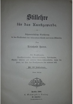 Stillehrr fur das Kunstgewerbe , 1900 r.